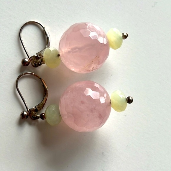 Rose Quartz Earrings - Picture 3 of 3